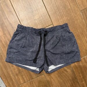 Black Textured Athletic Shorts with Black Drawstring